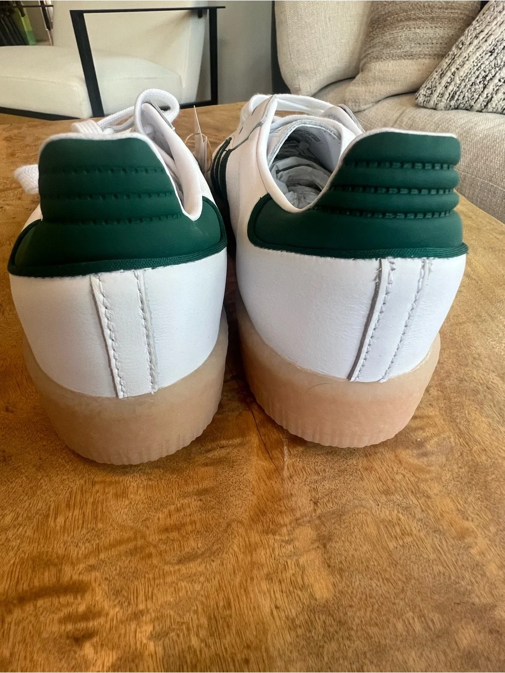 adidas Sambae Women's Sneakers - White with Green Stripes NWT 8.5 - Picture 3 of 8